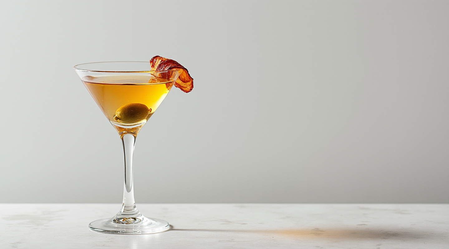 Mantini cocktail served in a martini glass with a garnish