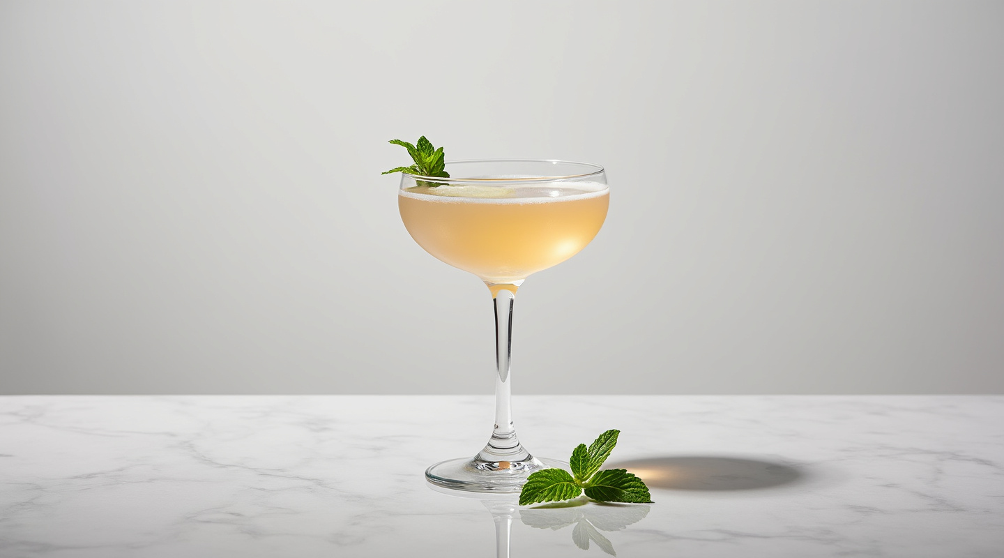 Angel's Draft Cocktail in a Coupe Glass