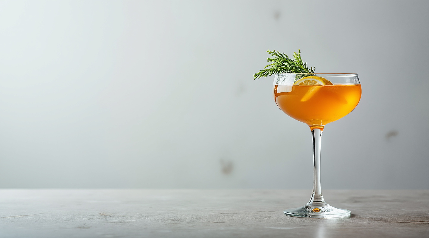 Boston Deluxe cocktail in a coupe glass