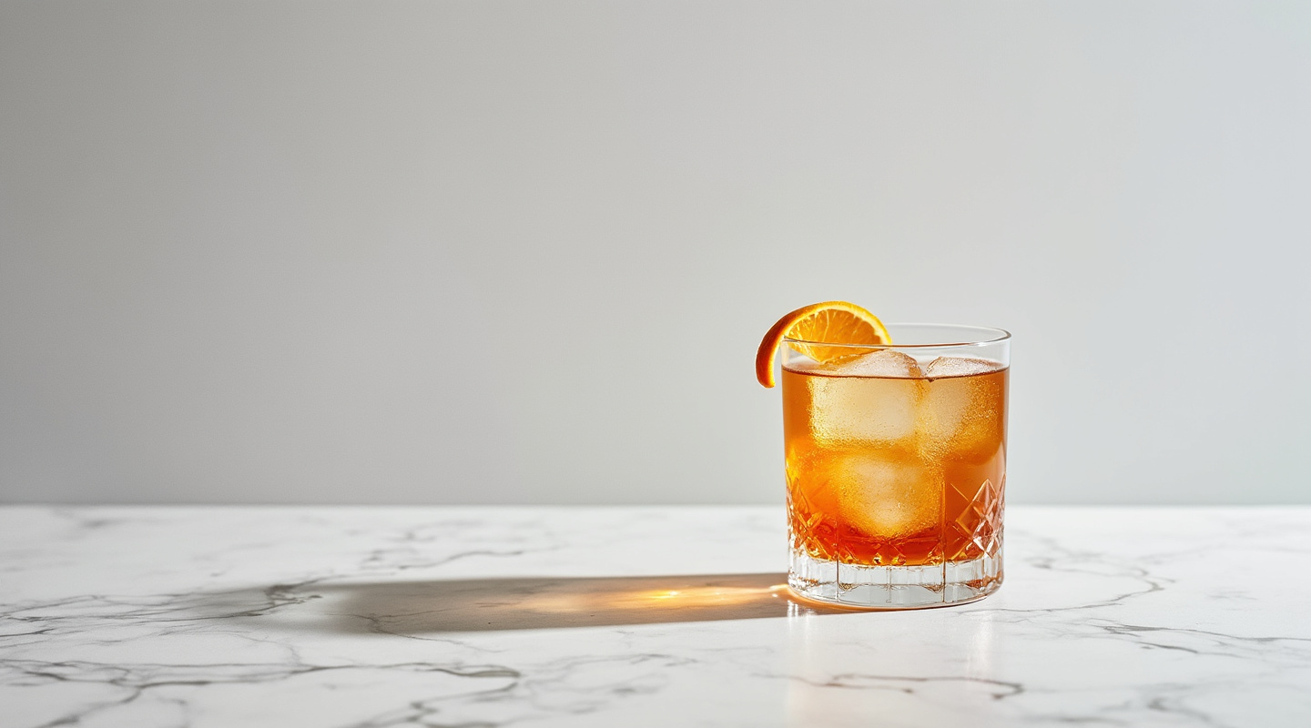 Monet's Moment cocktail served in a glass with ice