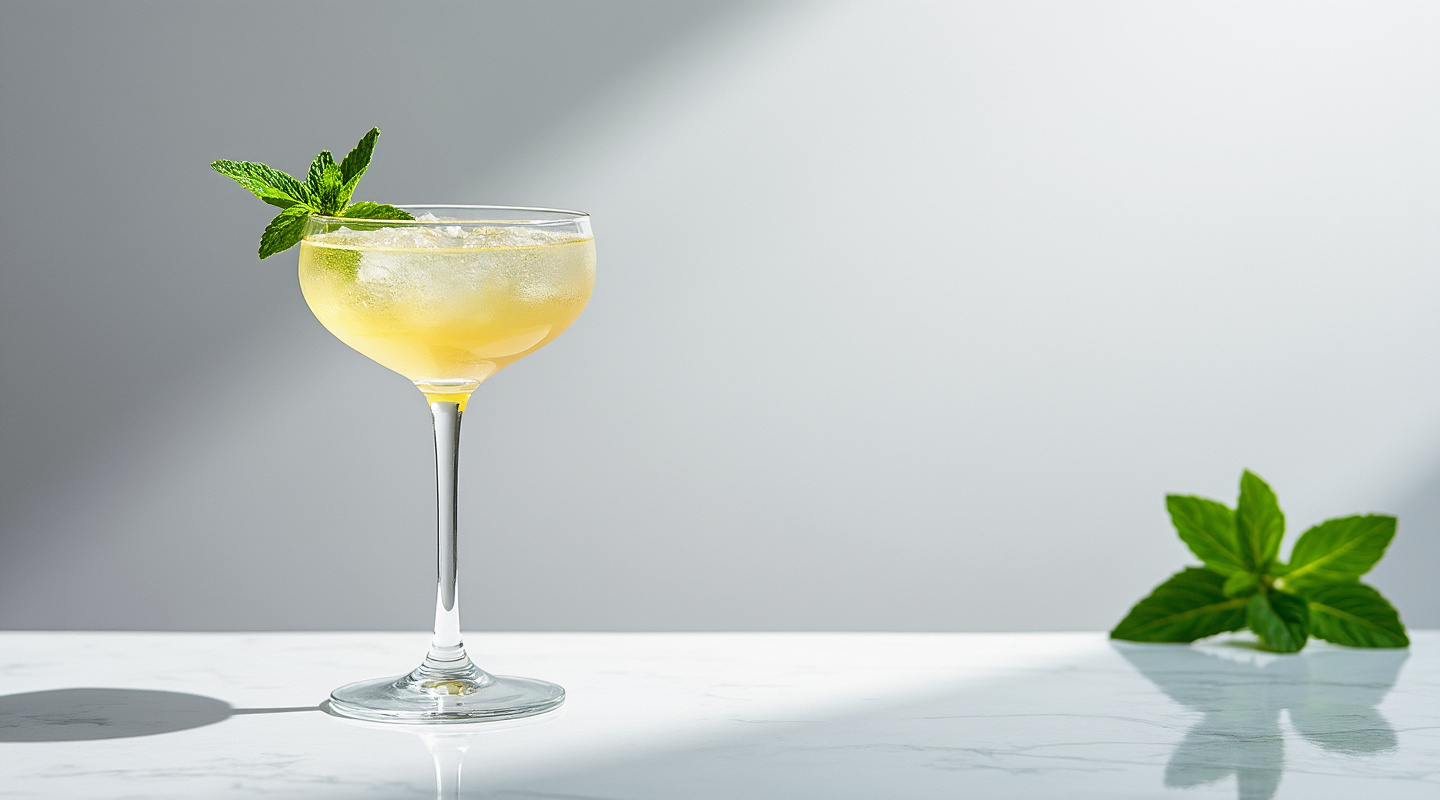 Fresh Martini with mint garnish