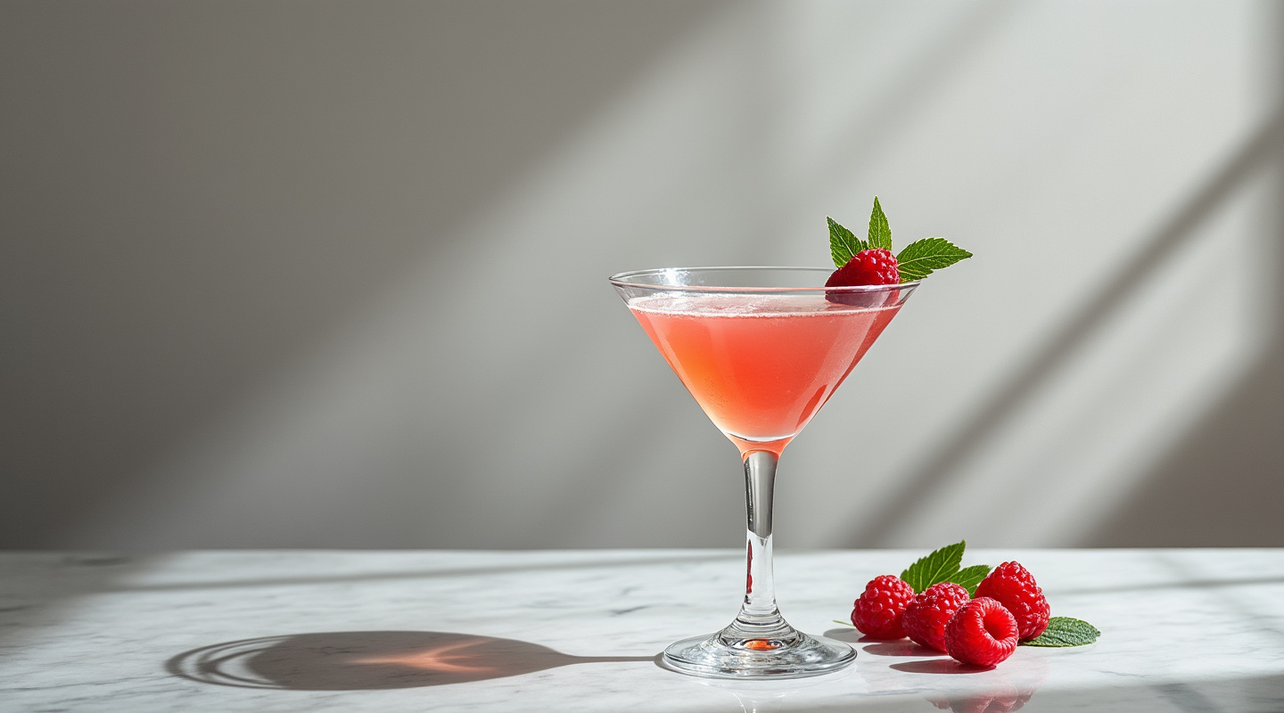 French Bison-Tini cocktail in a martini glass