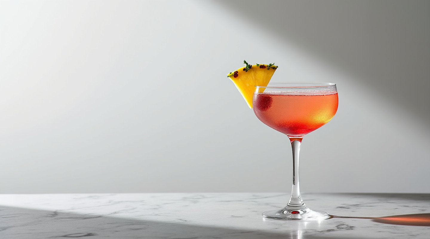 A French Daiquiri served in a coupe glass with garnish on the rim.