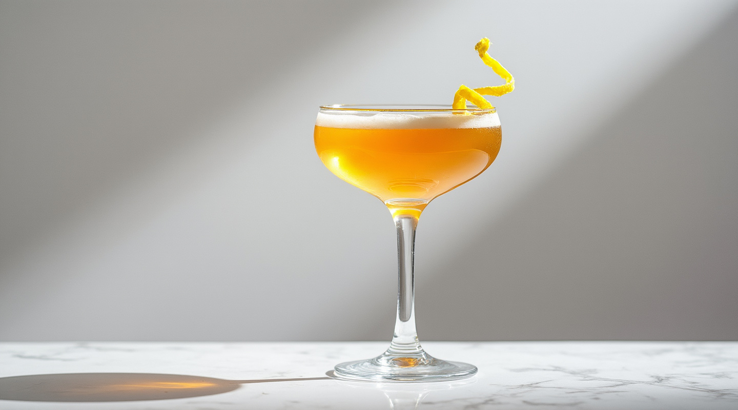 Mirror Match cocktail in a coupe glass
