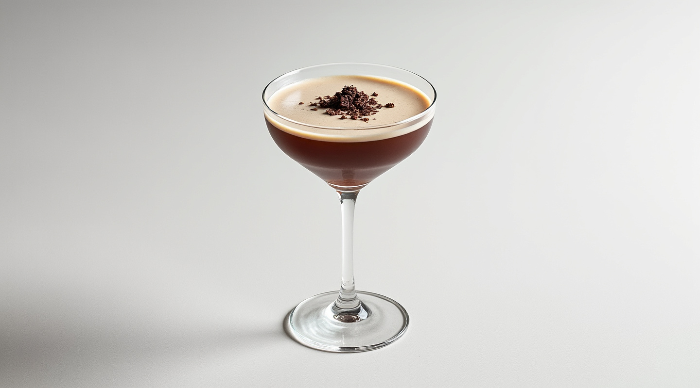 Fruit and Nut Chocolate Cocktail with chocolate garnish
