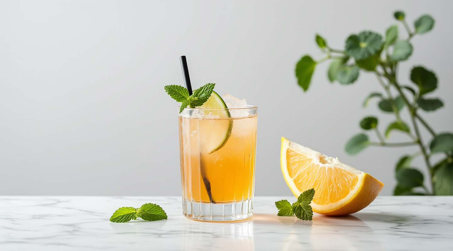 Navy Grog cocktail with ice cone garnish