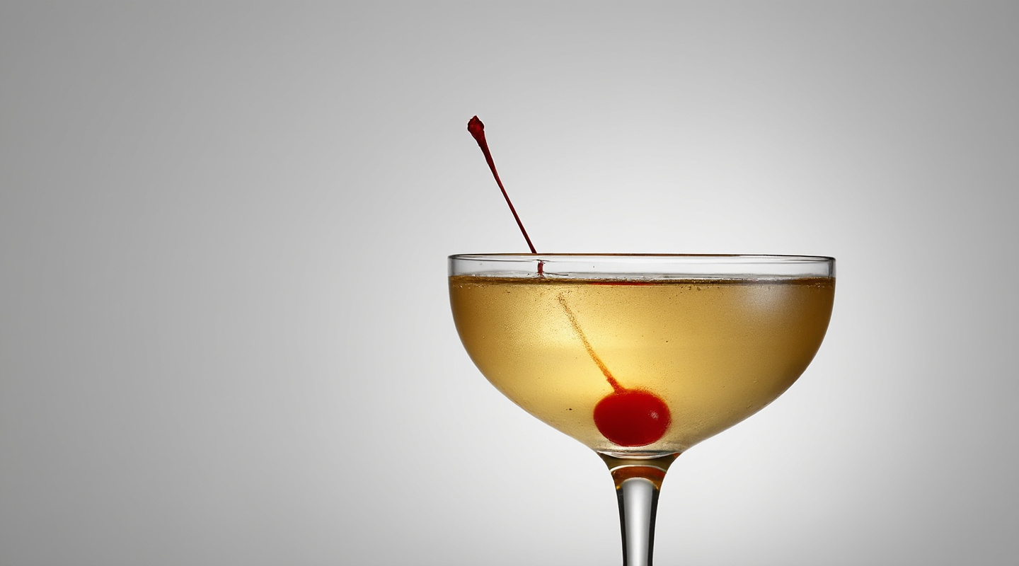 A sophisticated Glee Club Cocktail in a speakeasy coupe glass