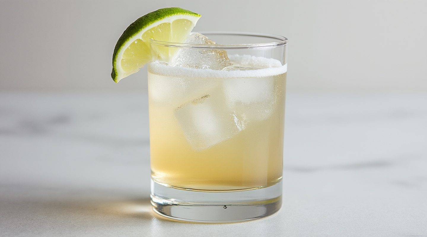 Grappa & Ginger Highball served in a highball glass with ice