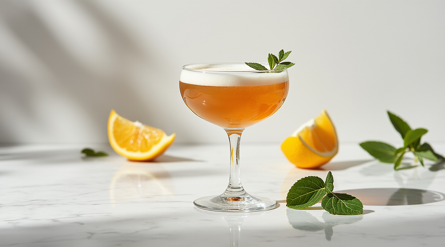 Bubo Bubo cocktail in a Nick & Nora glass