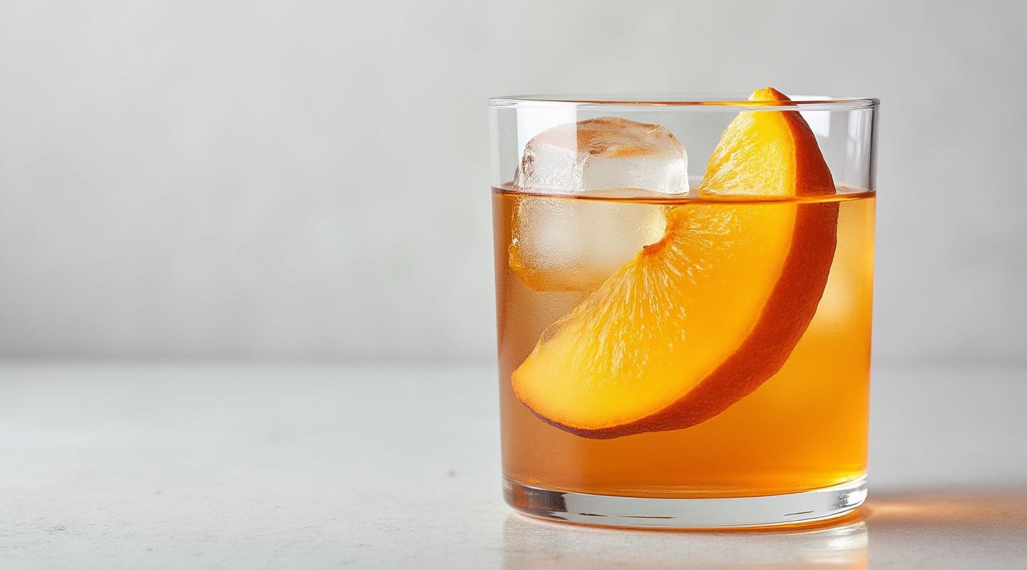 Peach Old-fashioned (Wisconsin-style) cocktail