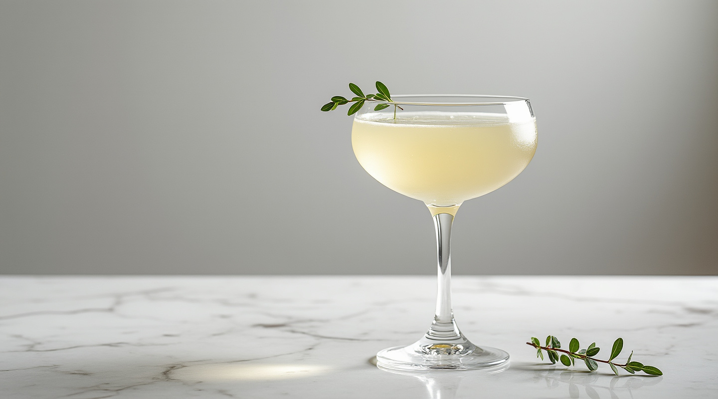White Horse cocktail served in a chilled Coupe glass