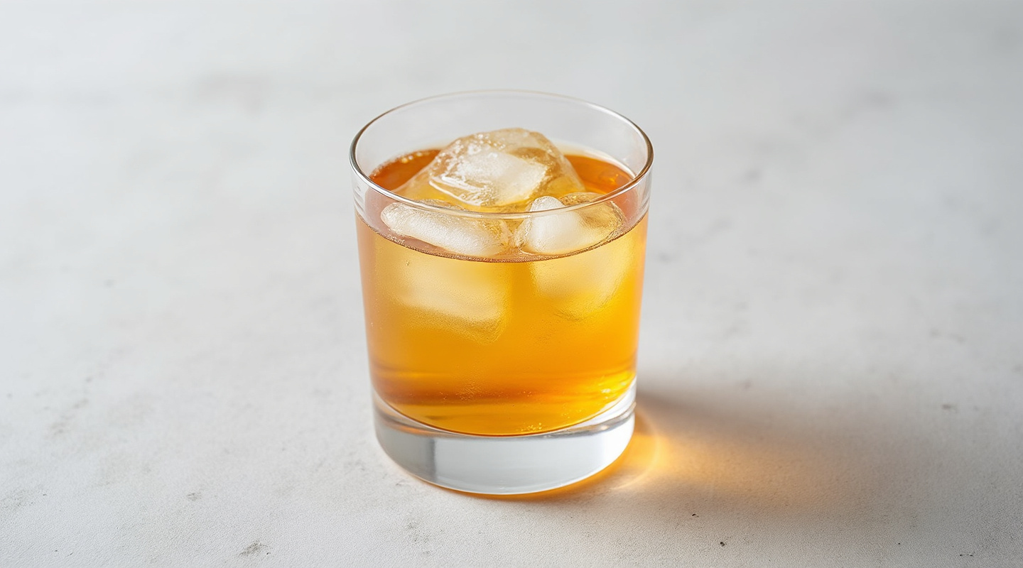 Macunaíma cocktail served in an Old-Fashioned glass