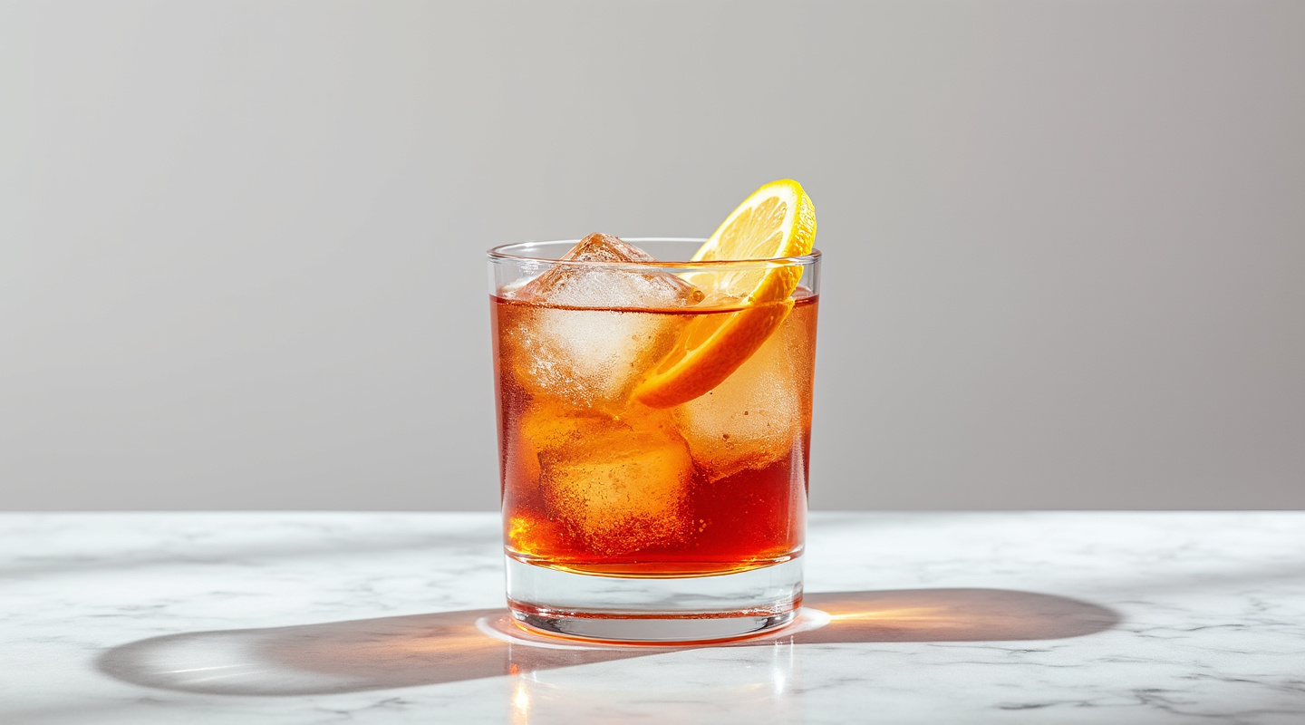 Bergamot Negroni cocktail served in a glass