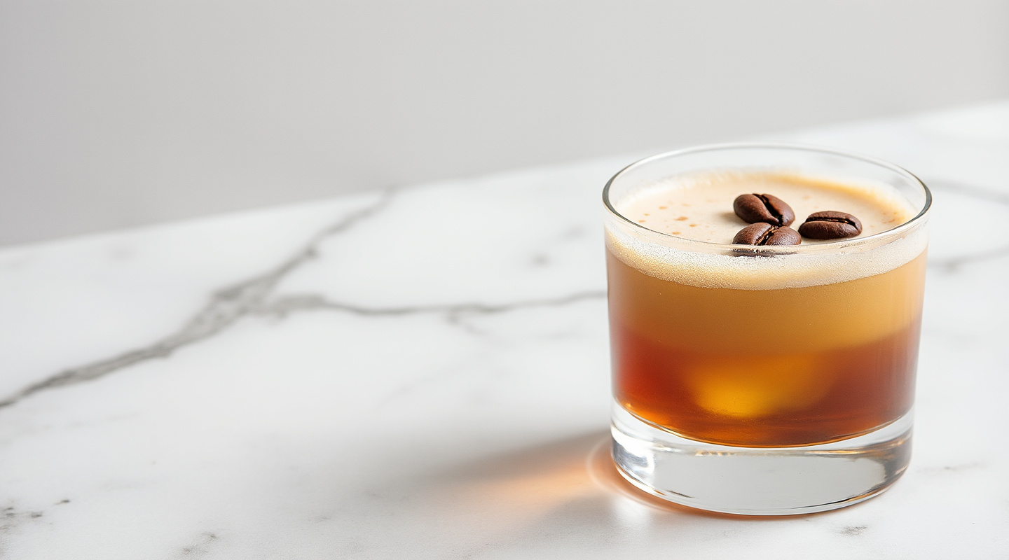 Espresso Martiki cocktail in a coupe glass