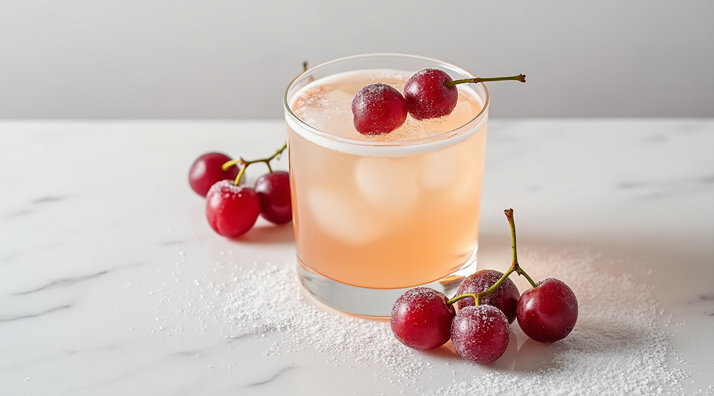 Sugar My Plums Cocktail in Nick & Nora Glass