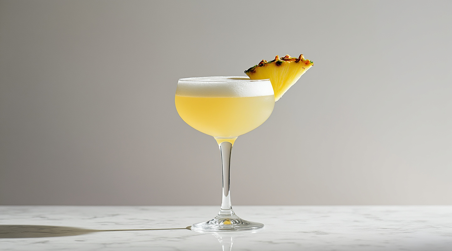 Ether cocktail in a coupe glass
