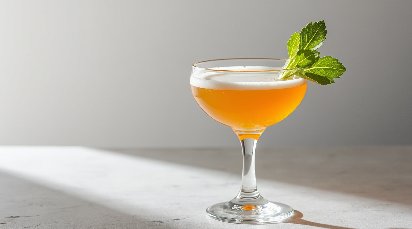 The Witch cocktail in a Nick & Nora glass