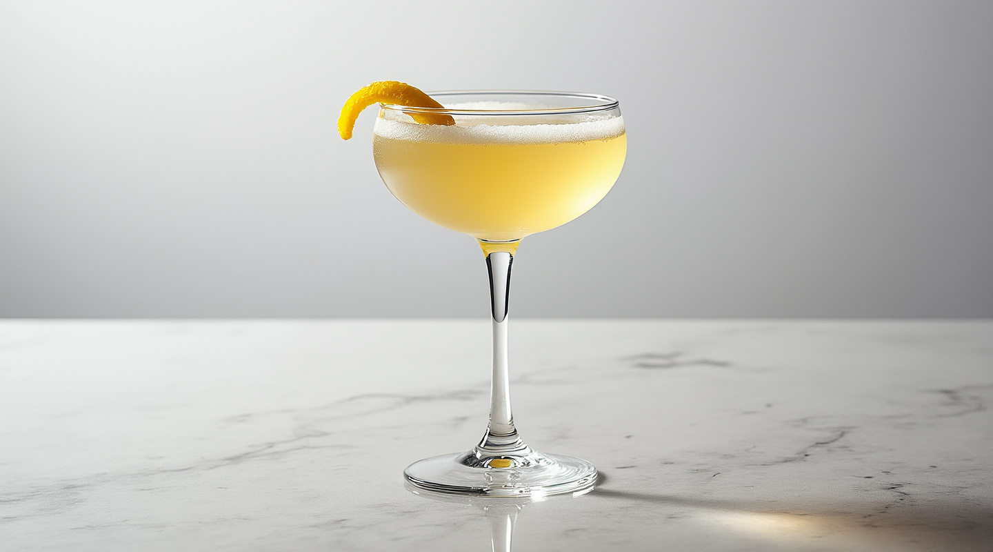 Banana Cart cocktail in a Coupe glass