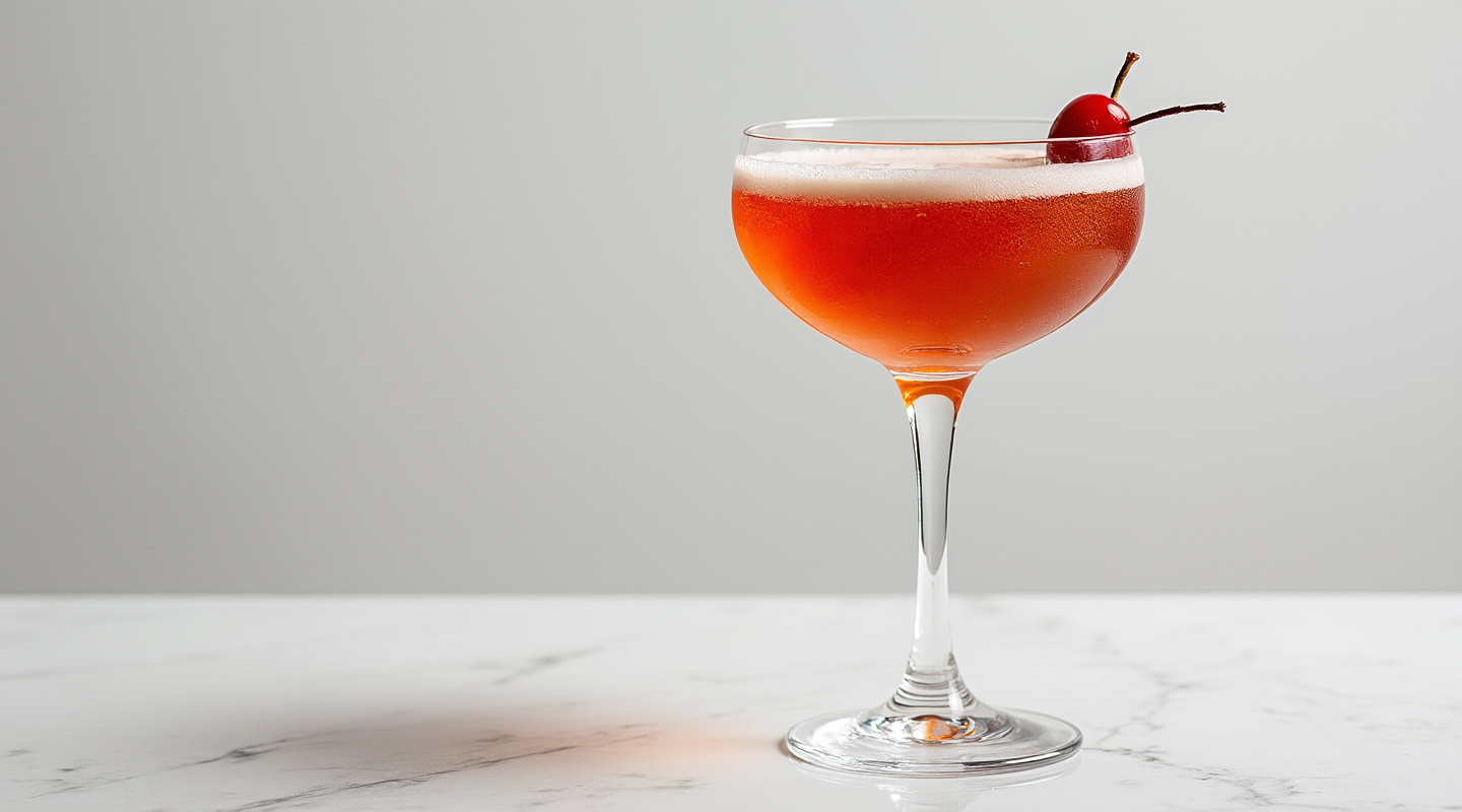 Love & Murder cocktail served in a Coupe glass