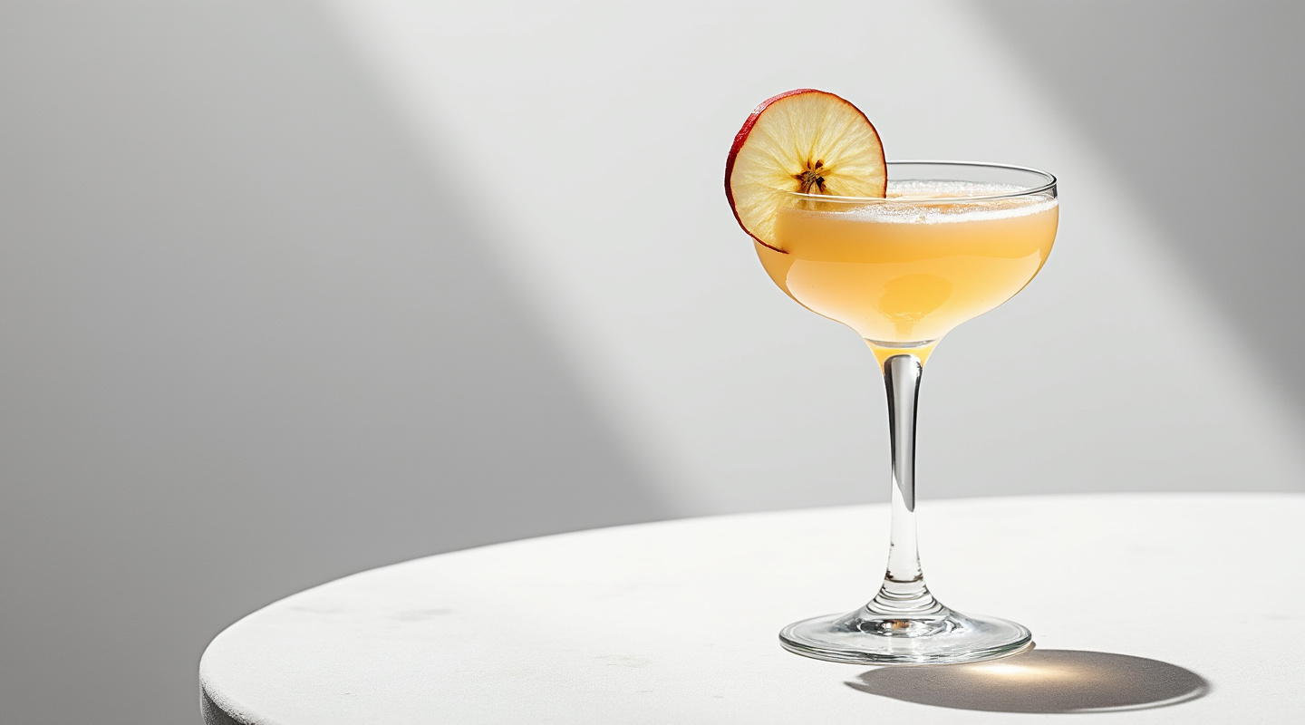 Pomme cocktail in a coupe glass