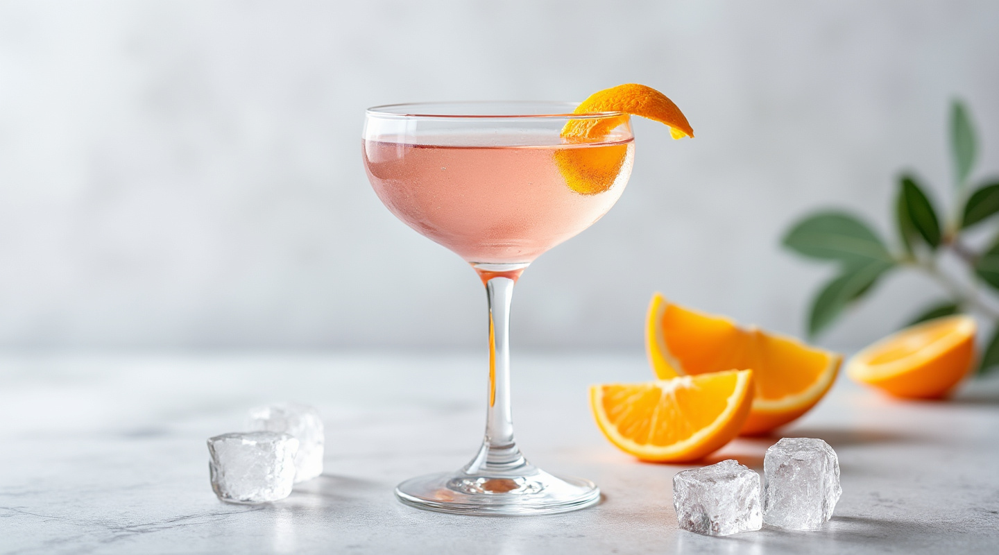 Bridal cocktail in a coupe glass
