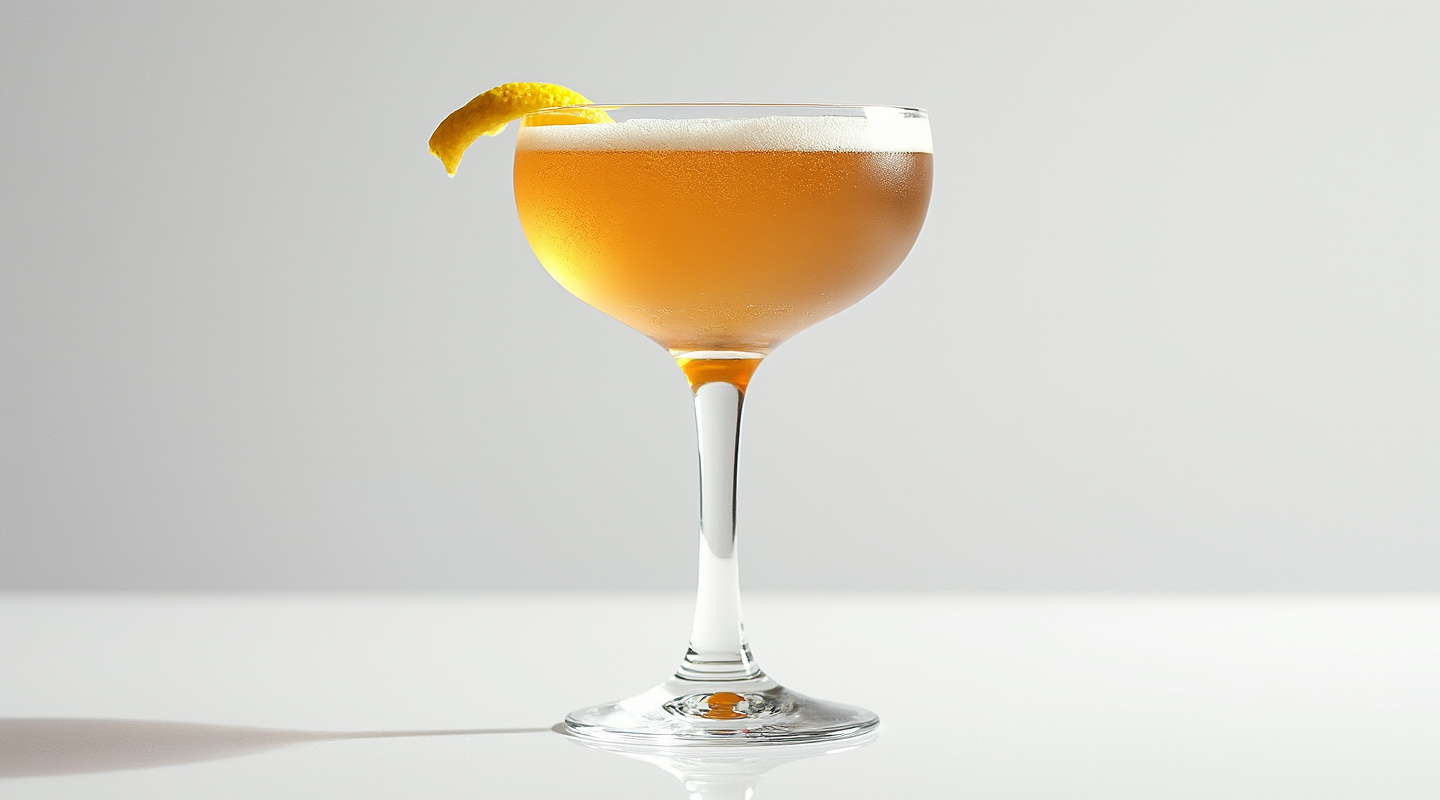 Jägerdame cocktail served in a glass with a large ice cube