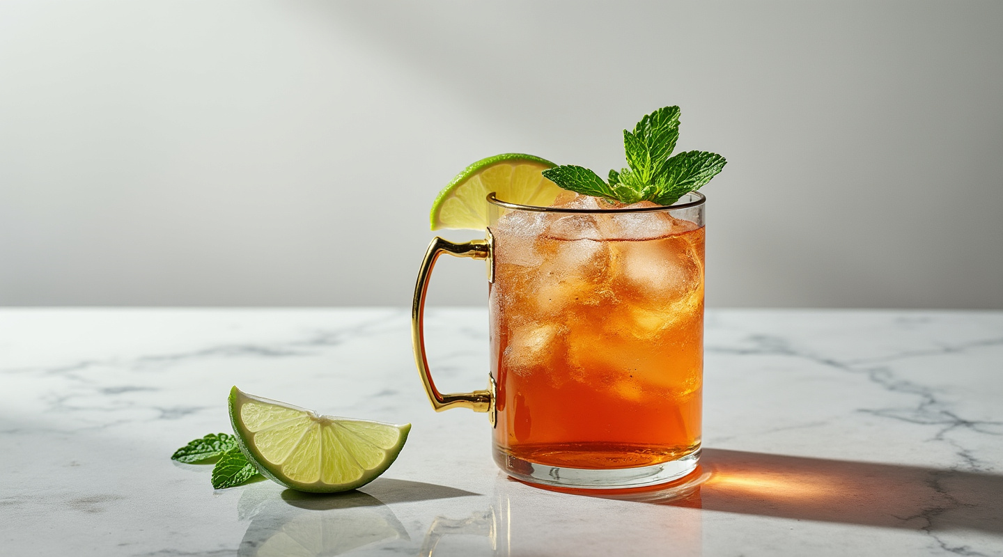 Donegal Donkey in a copper mug garnished with mint