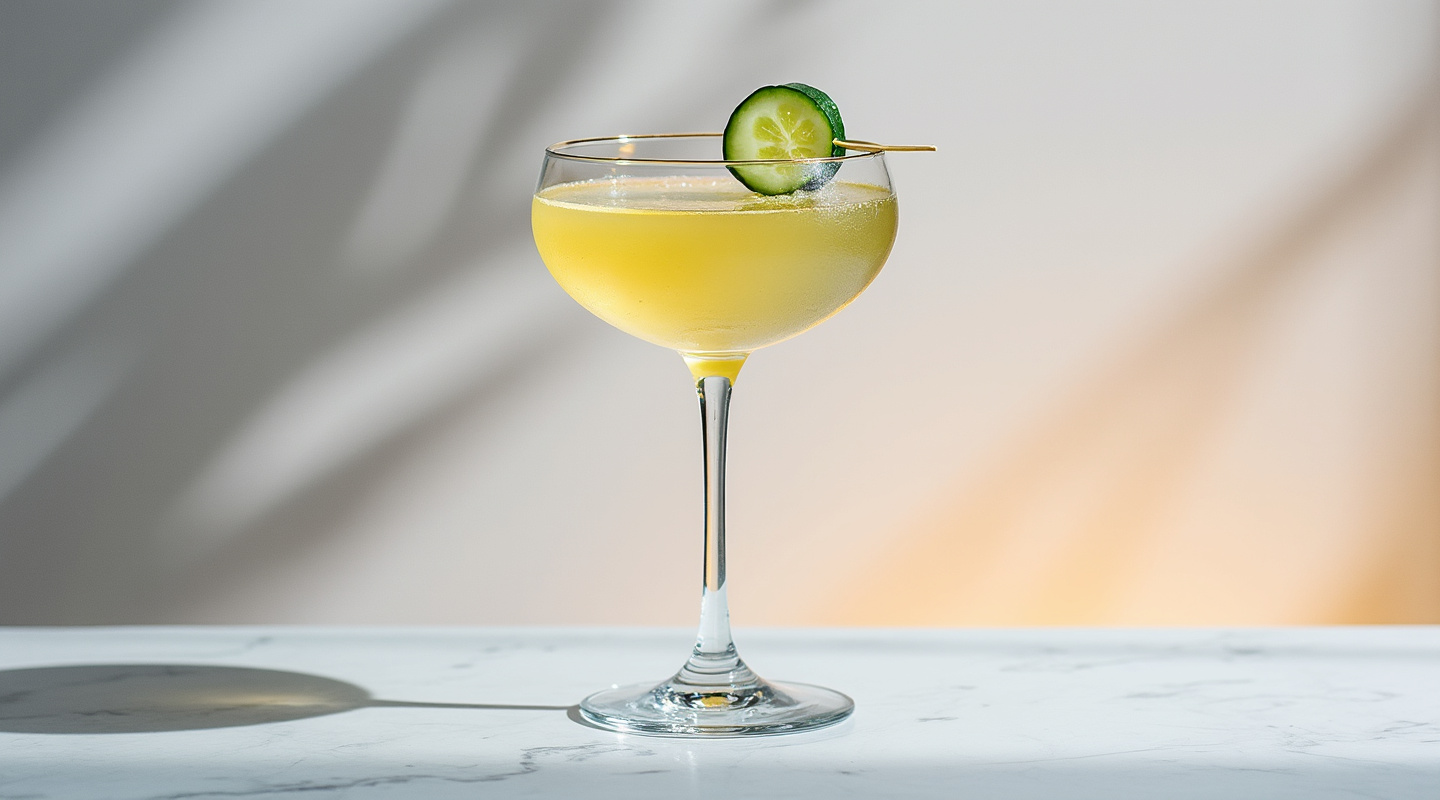 Gorgeous cocktail served in a coupe glass