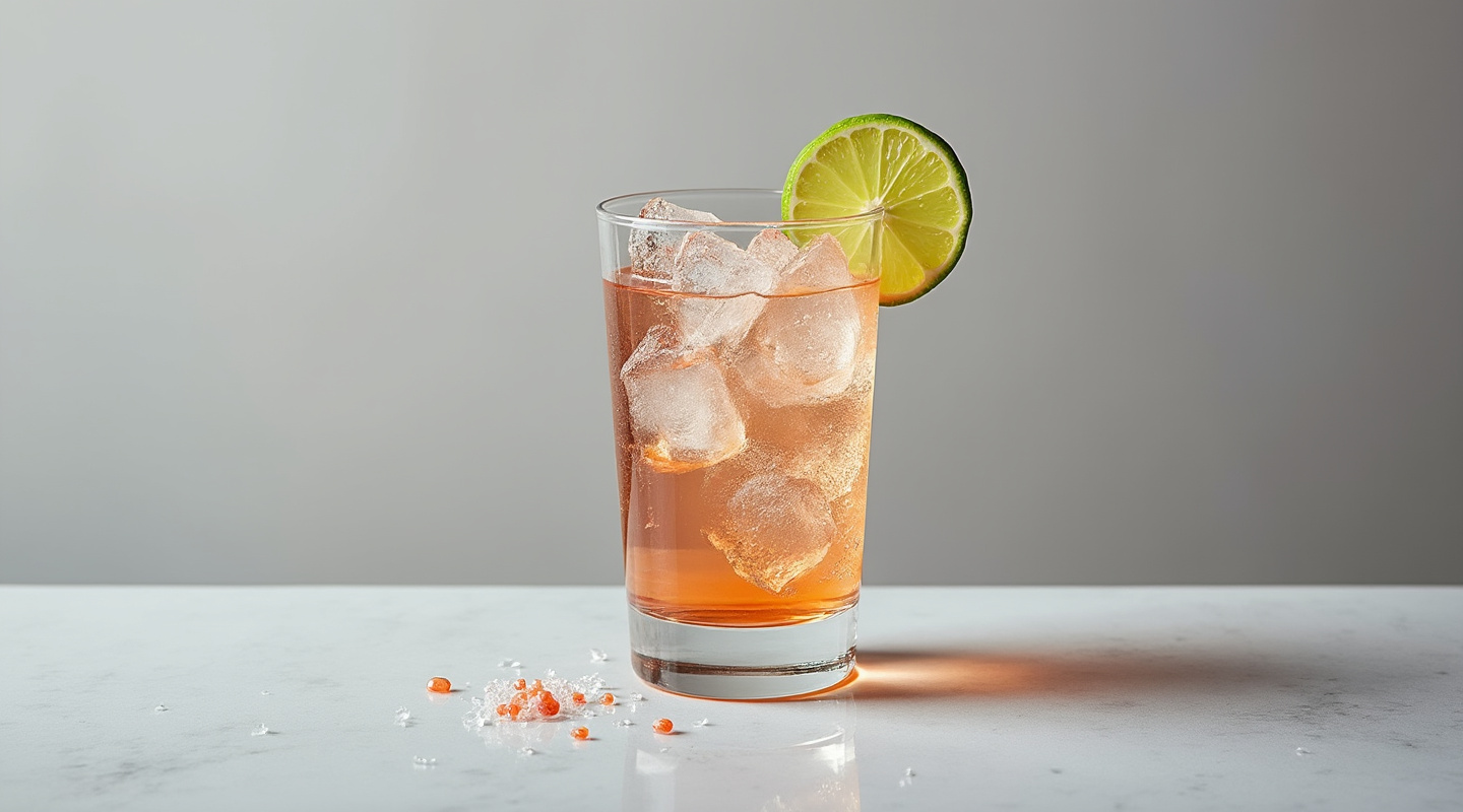 Salty Doggy Style cocktail with a lime garnish in a highball glass