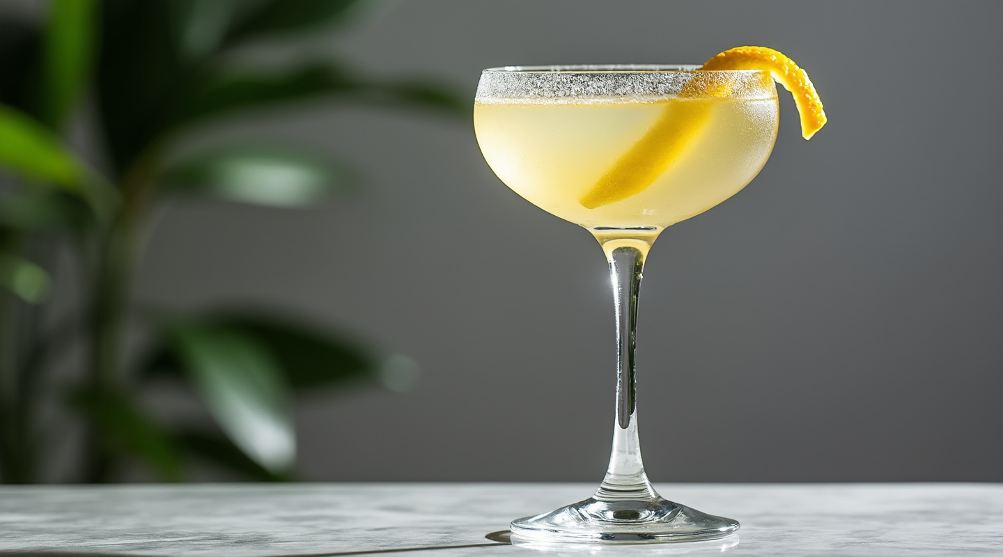 Adjournment cocktail served in a pre-chilled Coupe glass