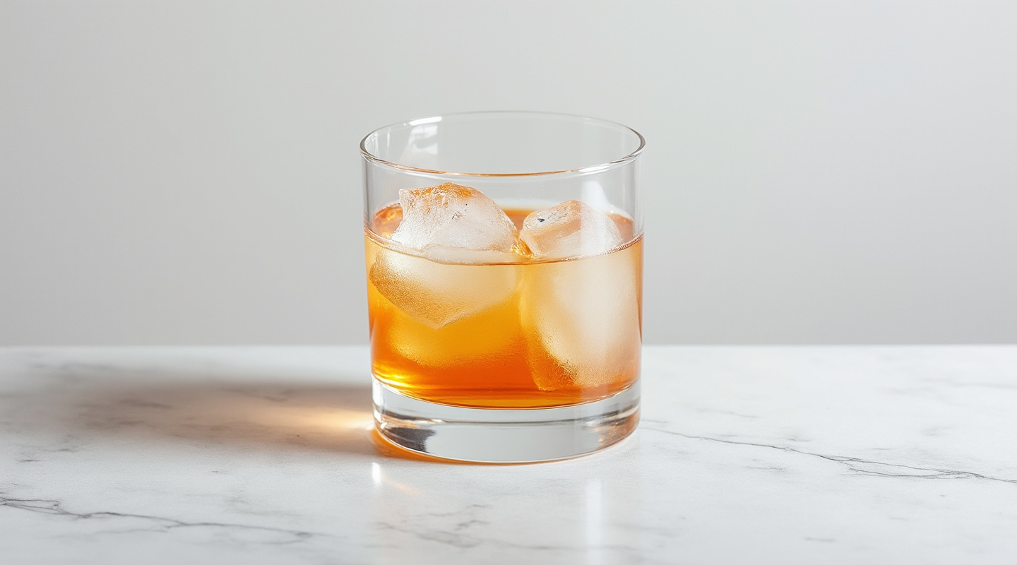 A glass of White Mezcal Negroni