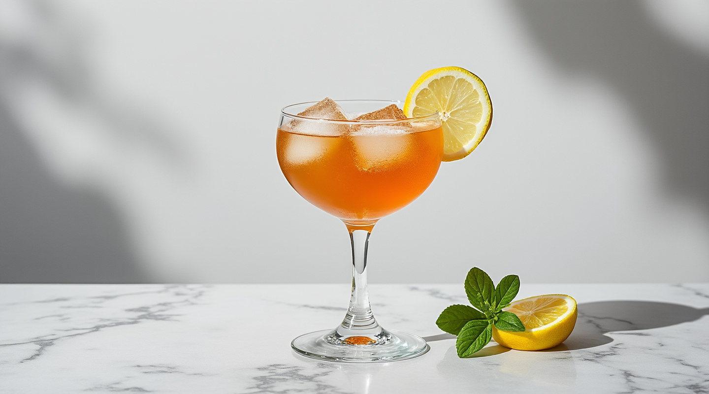 Alice Mine No. 2 cocktail in a Nick & Nora glass