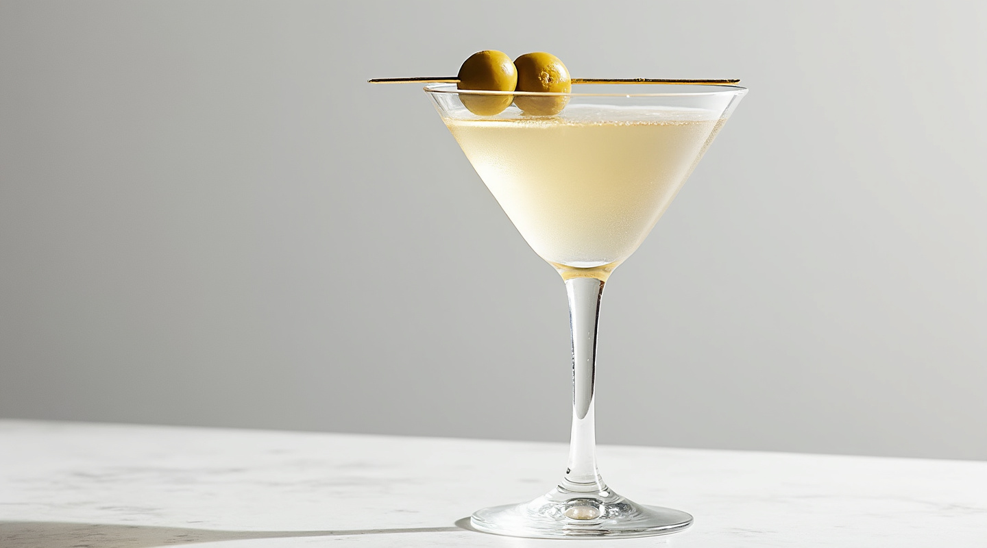 Dry Martini No. 2 in a chilled glass.