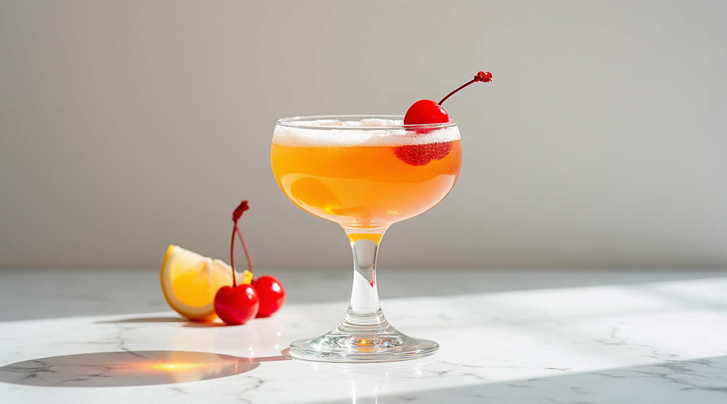 Le Dernier Mot cocktail served in a Nick & Nora glass