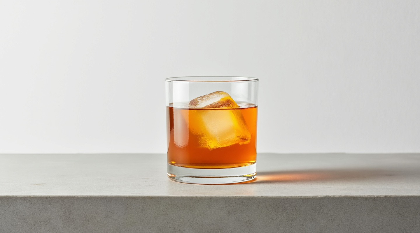 Sol y Sombra cocktail served in a snifter glass