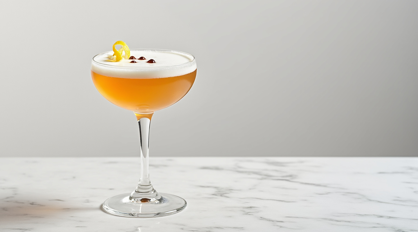 Behemoth cocktail in a chilled coupe glass