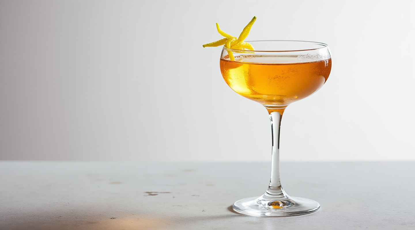 A Classic Cocktail served in a coupe glass.