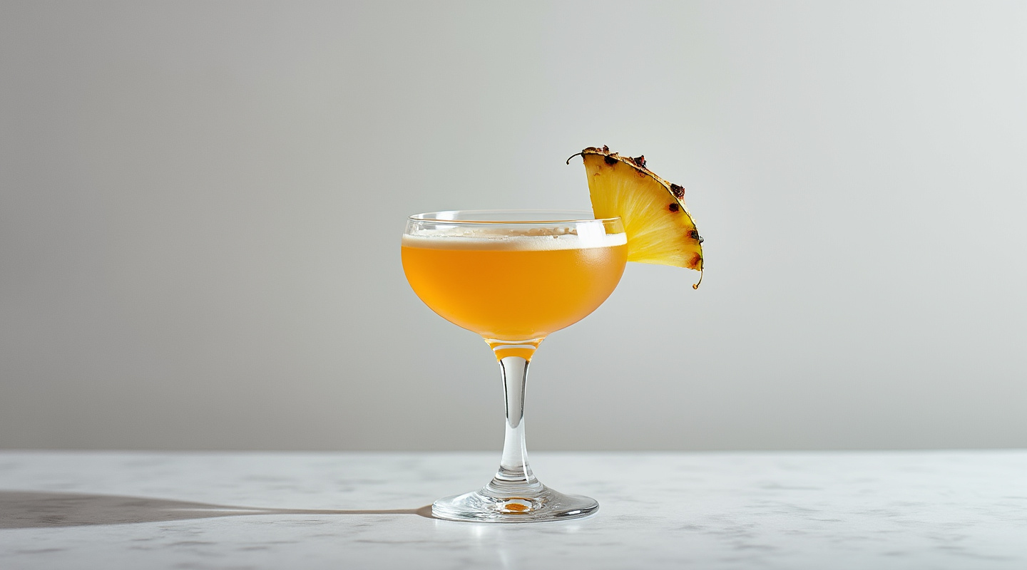 Jumpin' Jack Flash Cocktail served in a coupe glass
