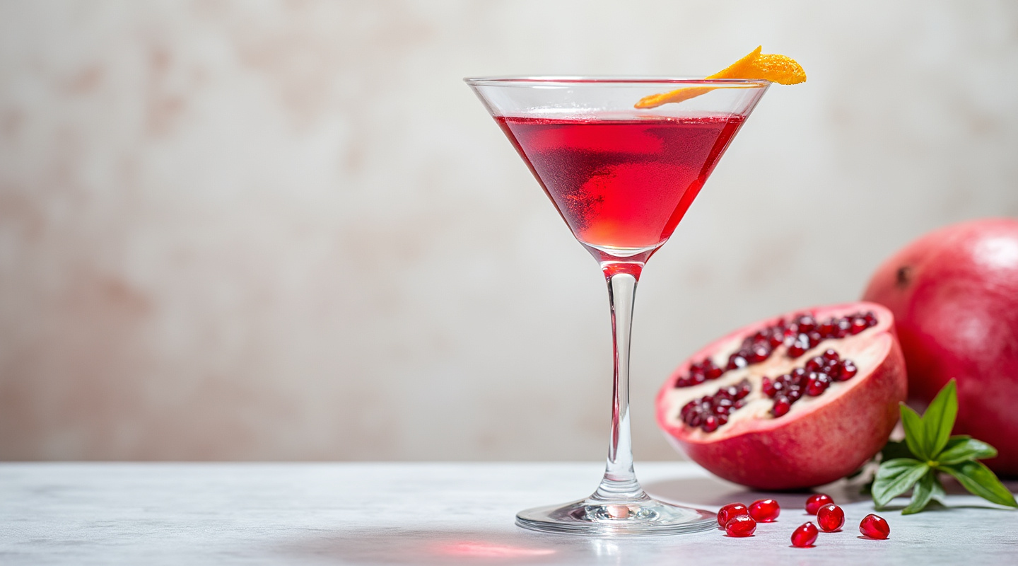 Pomegranate Cocktail in a Martini glass