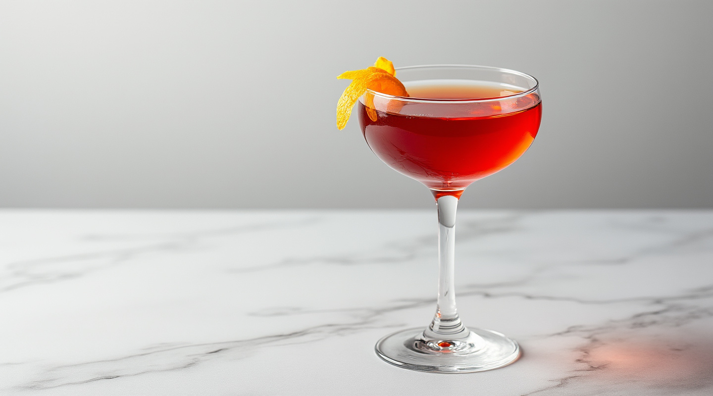 Red Neck cocktail served in a martini glass
