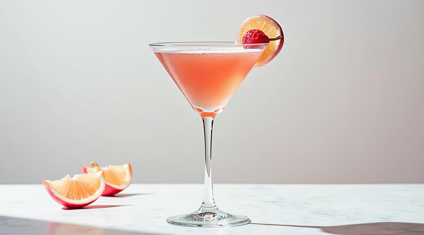 Salty Lychee Martini in a chilled glass