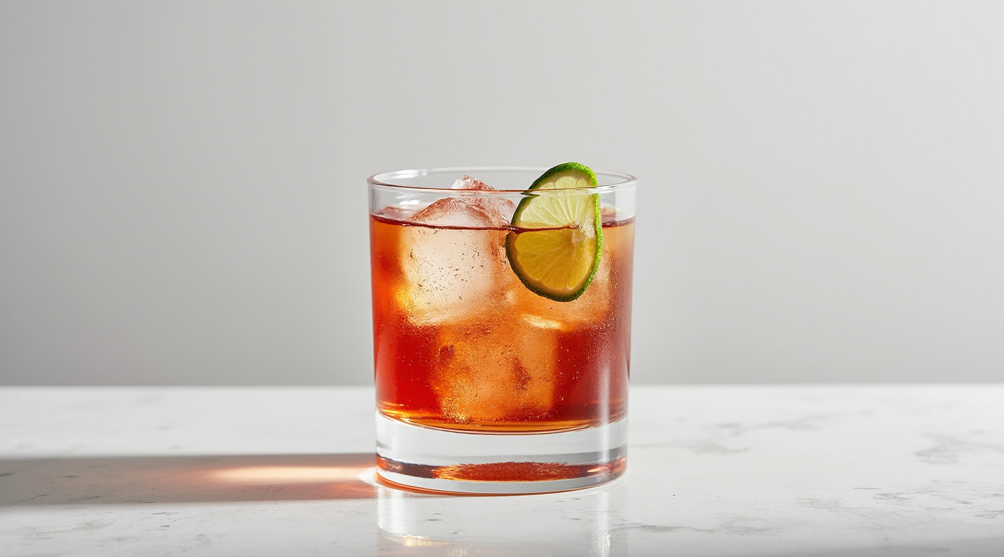 Sloe Tequila Cocktail in an Old-fashioned Glass