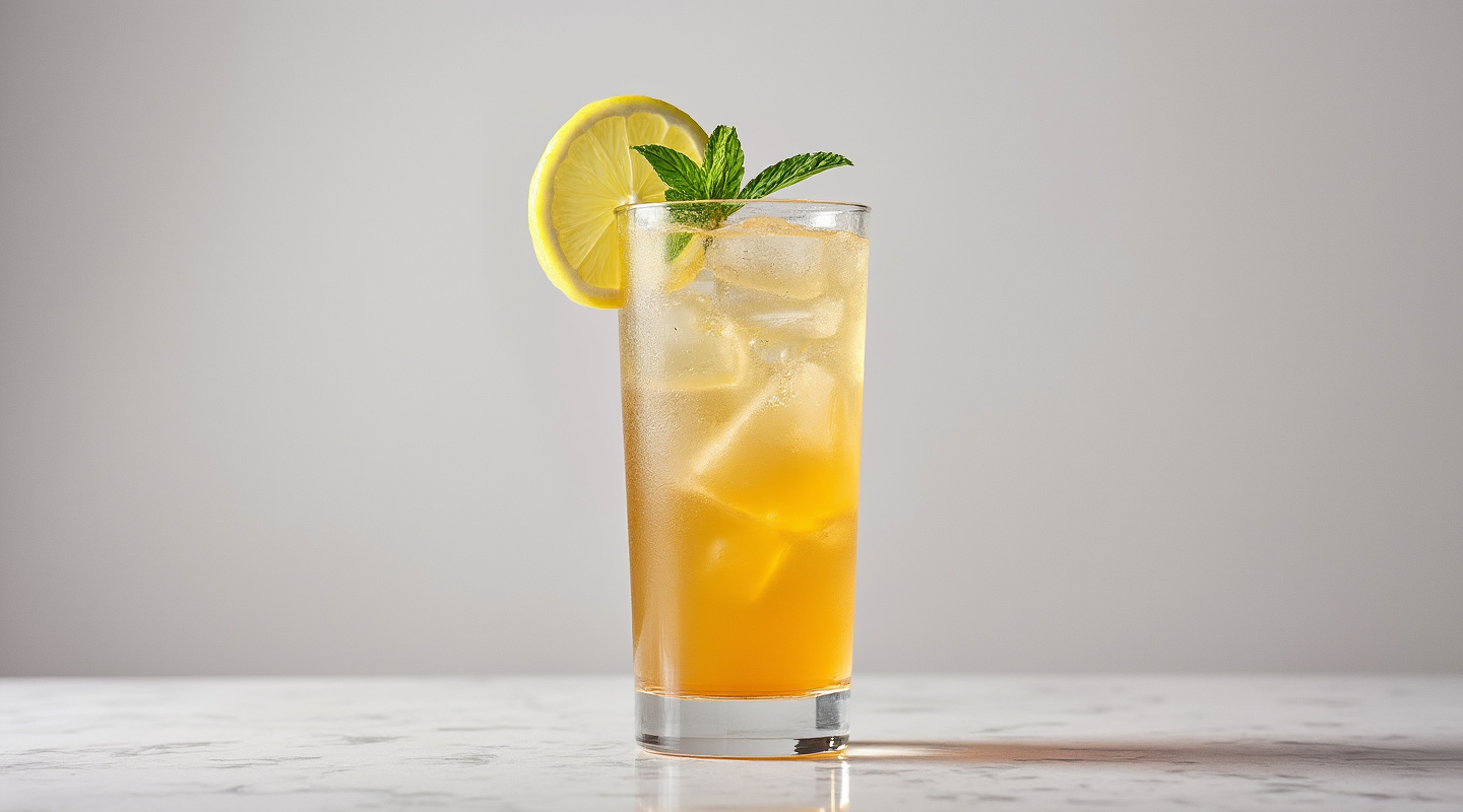 The Democrat cocktail in a Collins glass with garnish