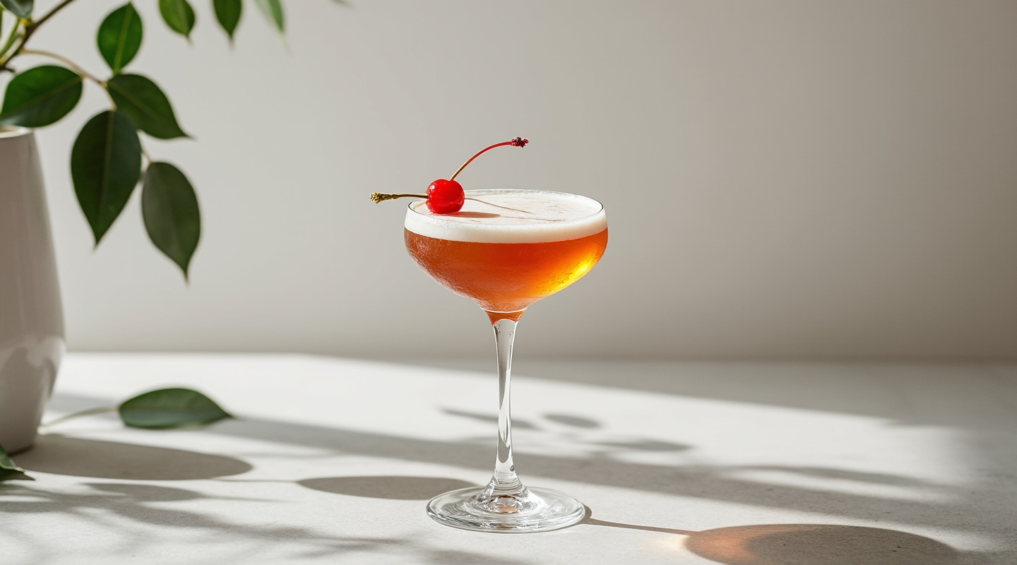 Metropole Cocktail served in a Nick & Nora glass