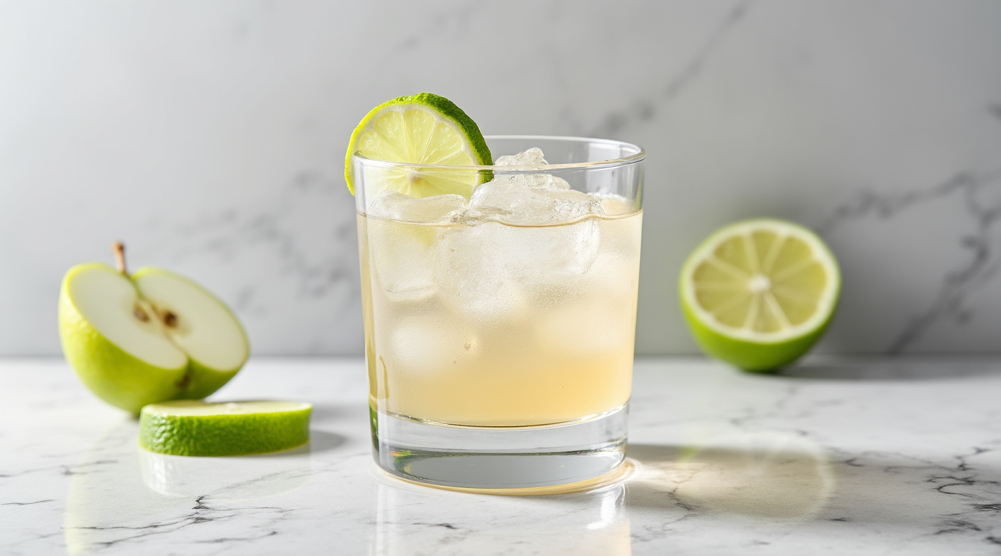 The StiG cocktail with lime zest garnish