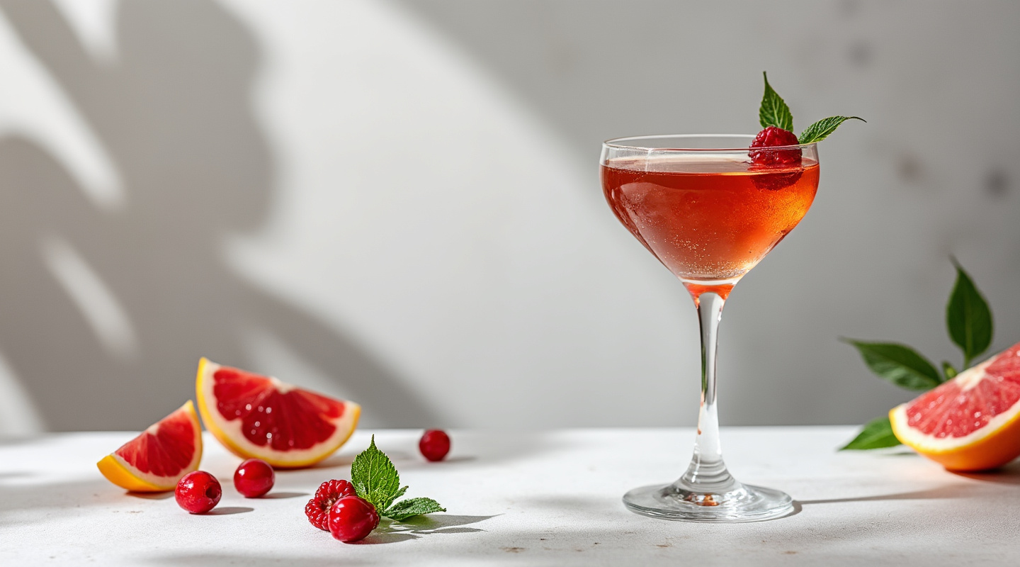 A classic Bohemian Martini in a martini glass.