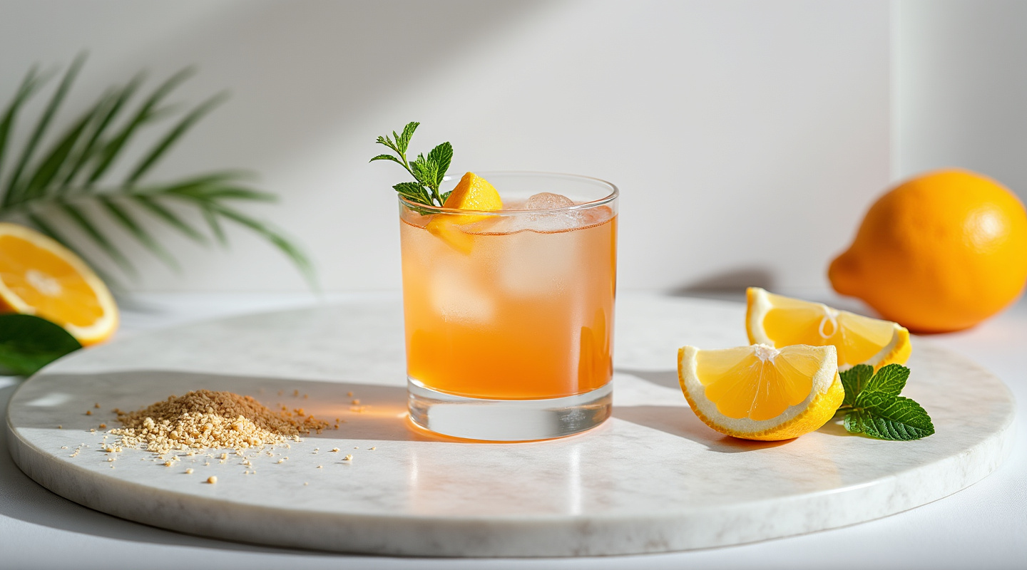 Jenever Punch Cocktail in a goblet glass
