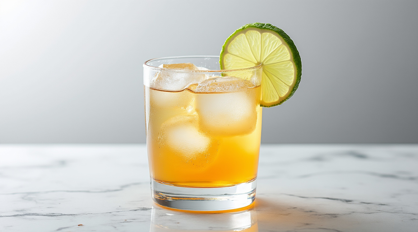 Honey Margarita in a glass with a lime wedge garnish