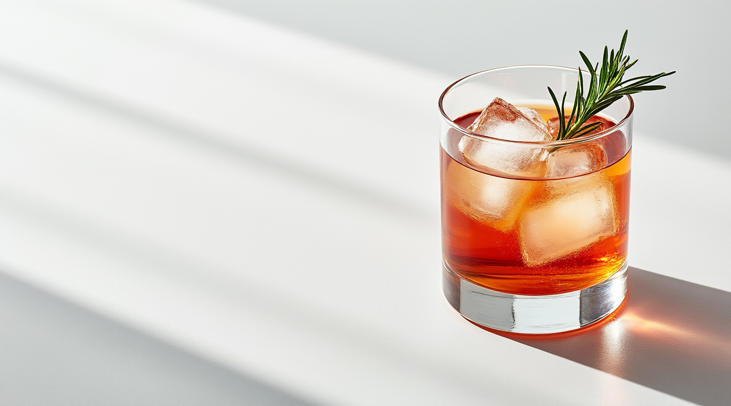 Alpine Negroni cocktail served in a glass with ice