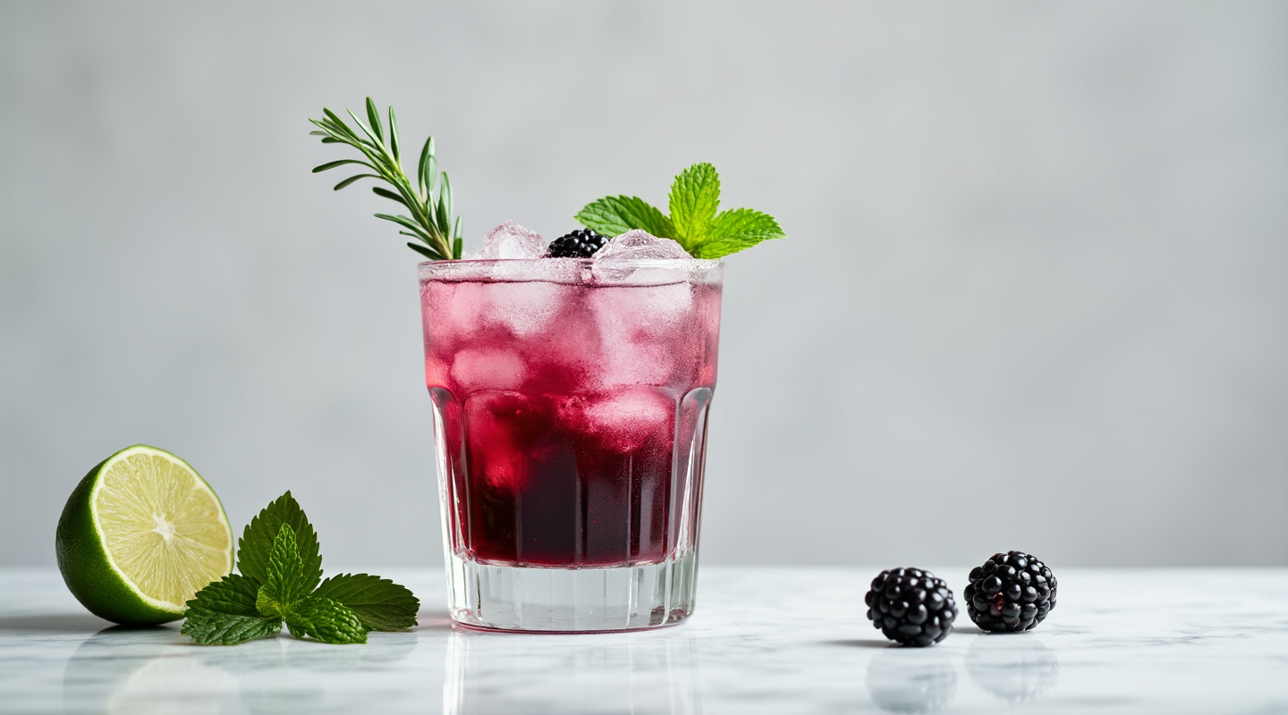 A refreshing Blackberry Mint Margarita Julep served with blackberry & mint garnish